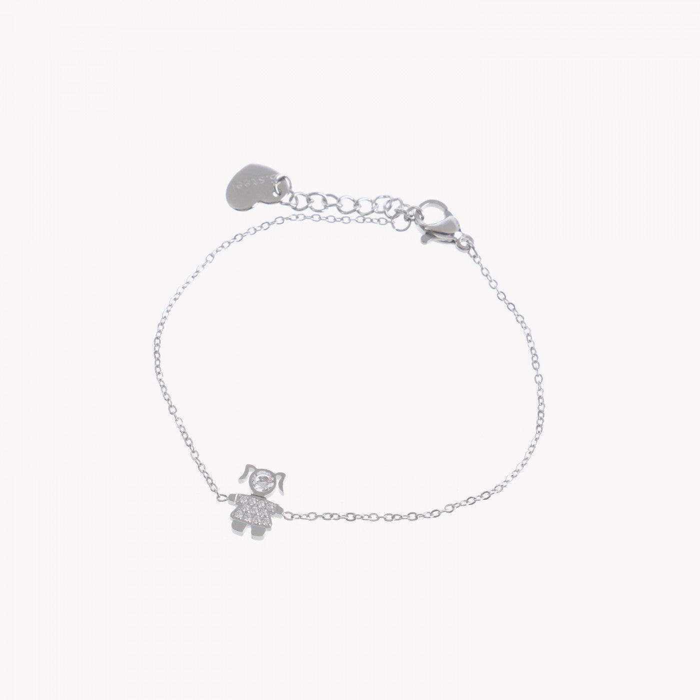 Pulseira aço e zircônias menina
