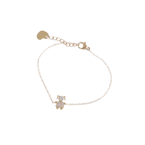 Pulseira aço e zircônias menina