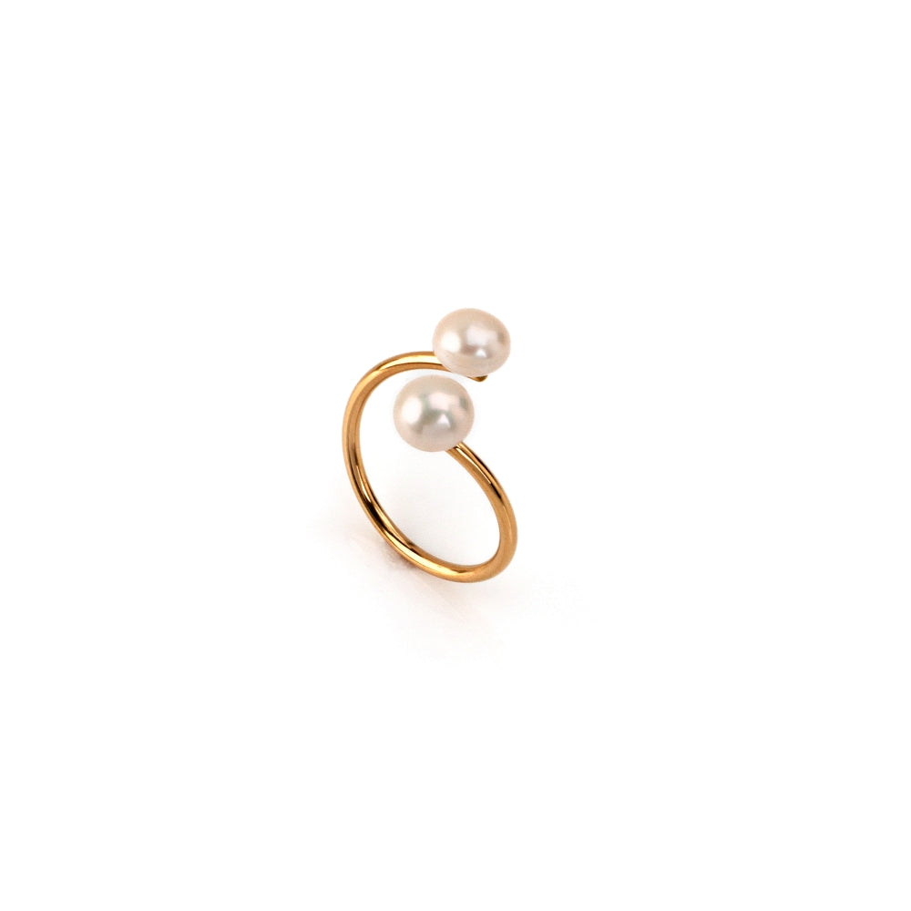 Anel Ajustável Pearl em Aço
