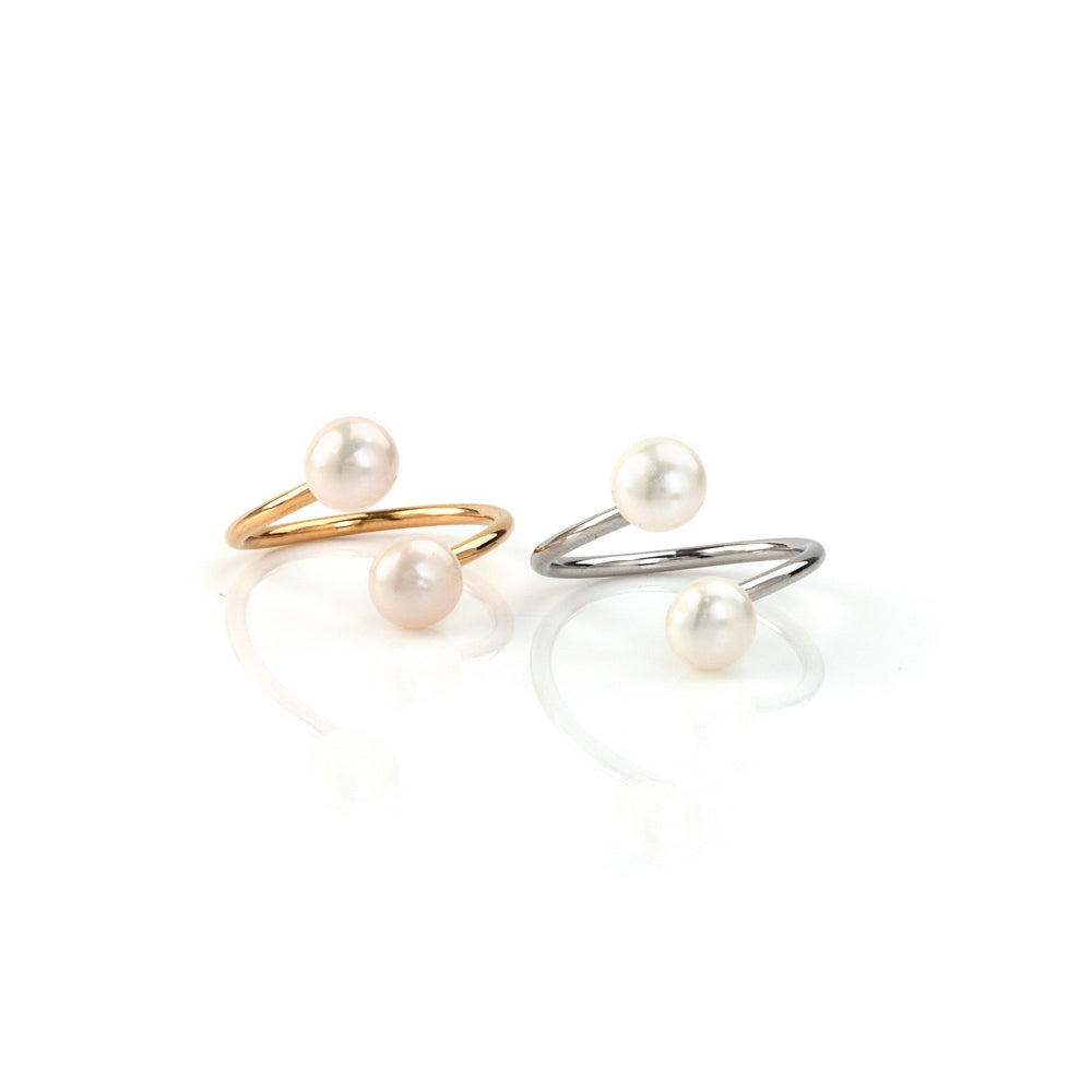 Anel Ajustável Pearl em Aço