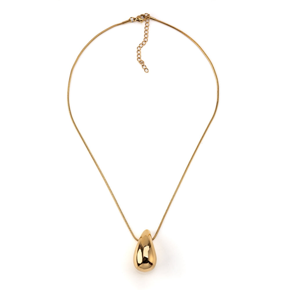 Colar lagrima aço inoxidável dourado