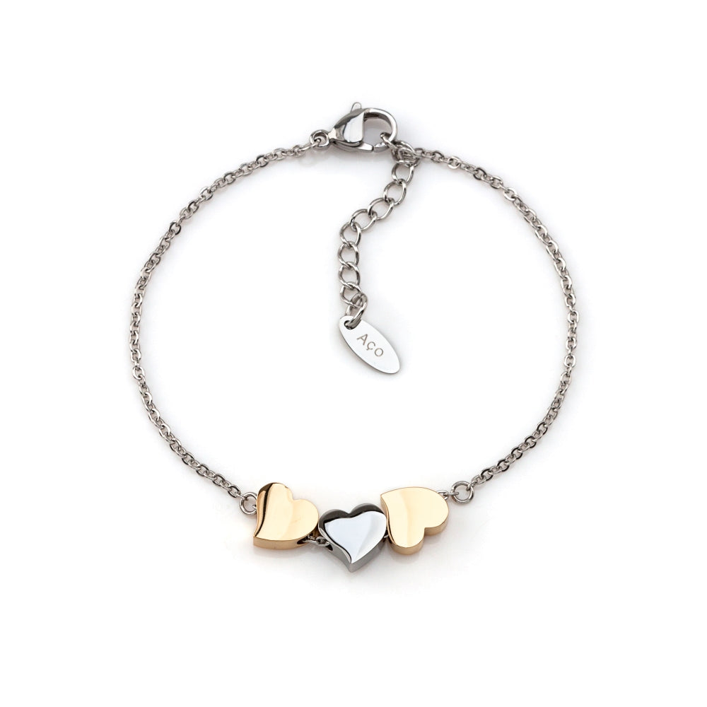 Pulseira 3Heart em Aço