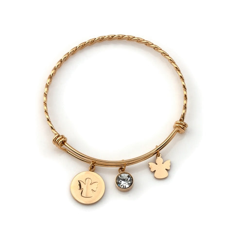 pulseira em aço inoxidável em dourado ou prateado