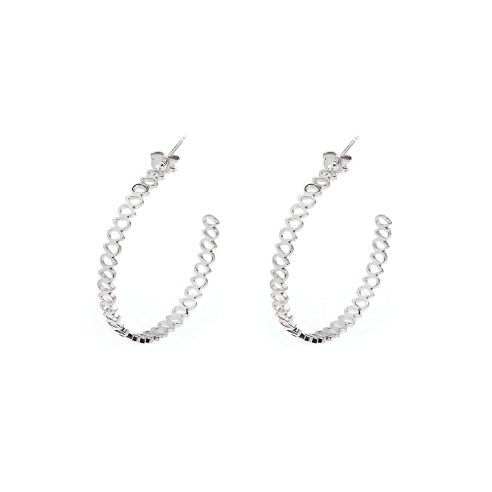 Brinco Argolas em Aço inoxidável e pérolas Prateado, dourado e rose gold