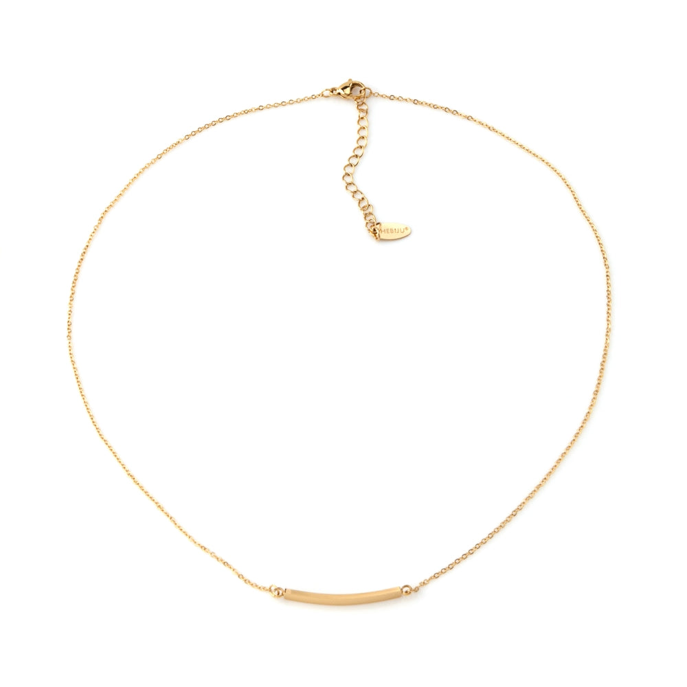 colar em aço inoxidável em dourado ou prateado