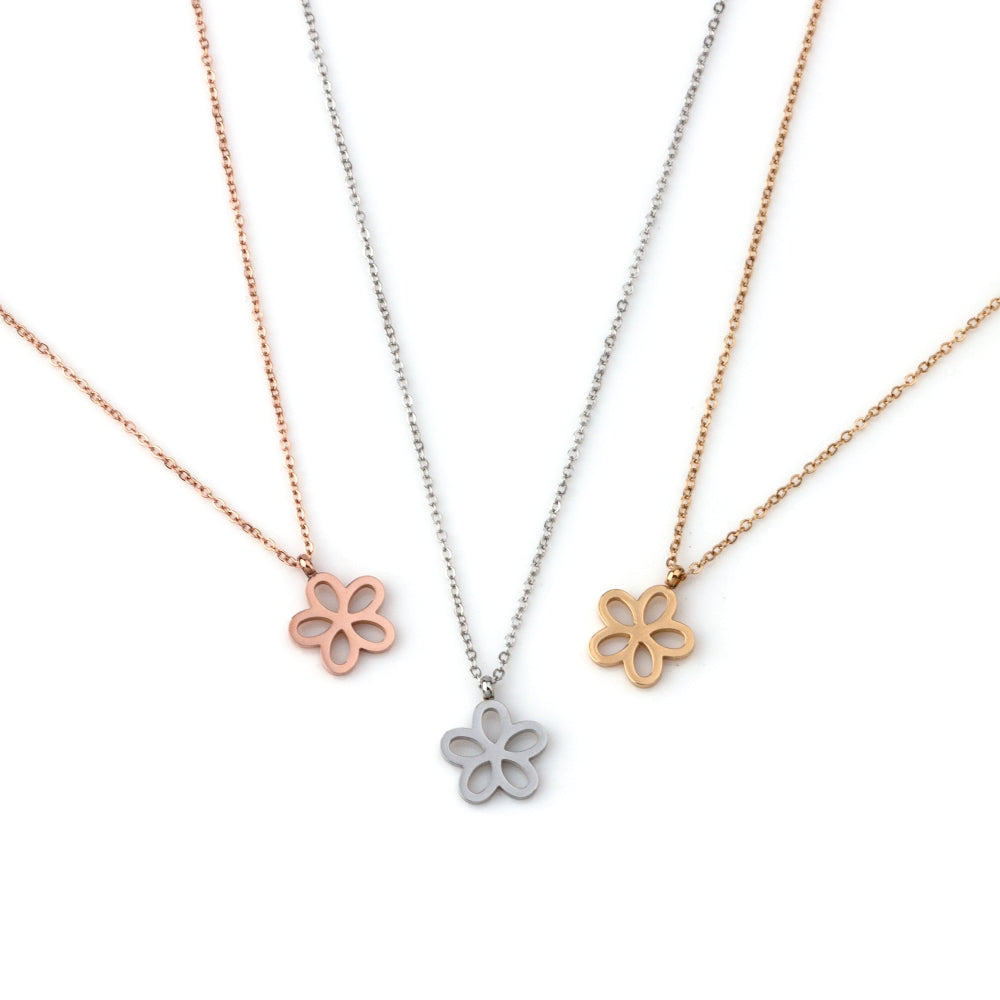 colar em aço inoxidável em dourado ou prateado