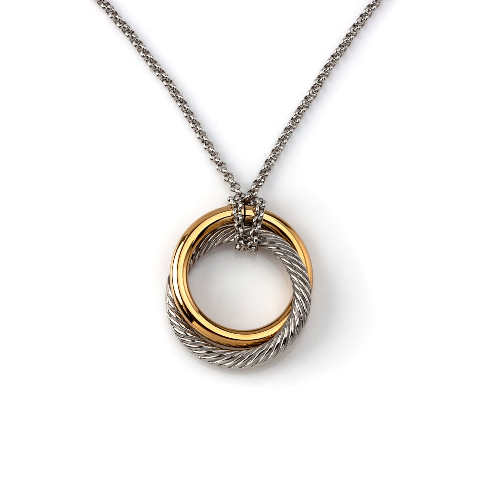 colar em aço inoxidável em dourado ou prateado