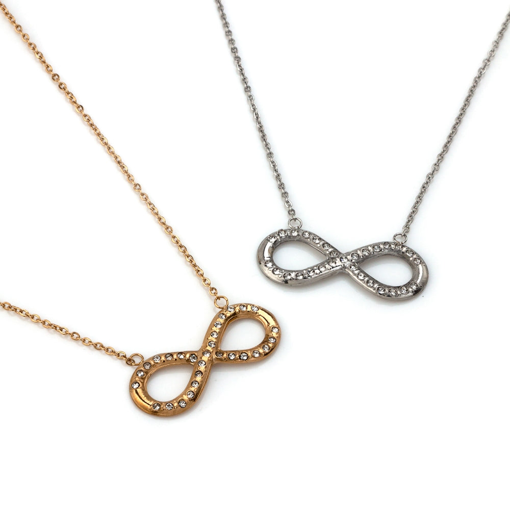 colar em aço inoxidável em dourado ou prateado