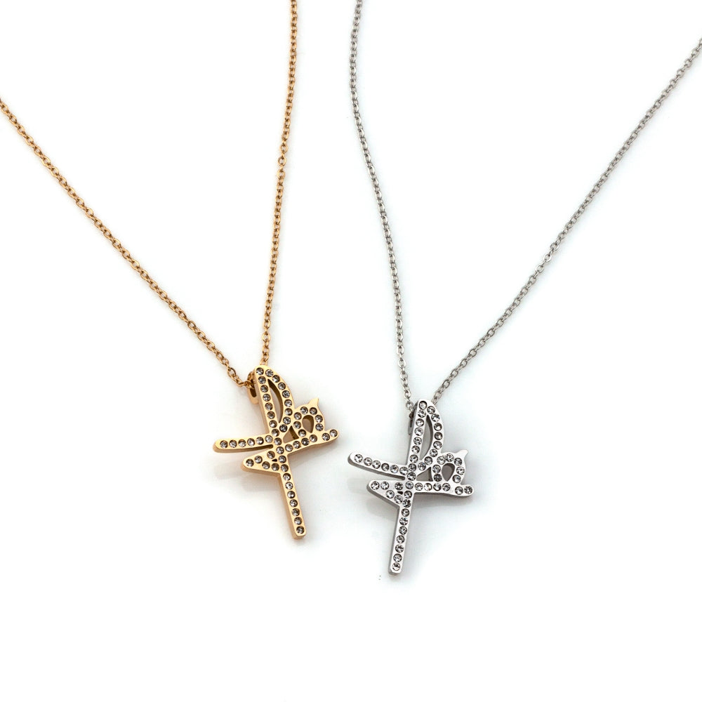 colar em aço inoxidável em dourado ou prateado