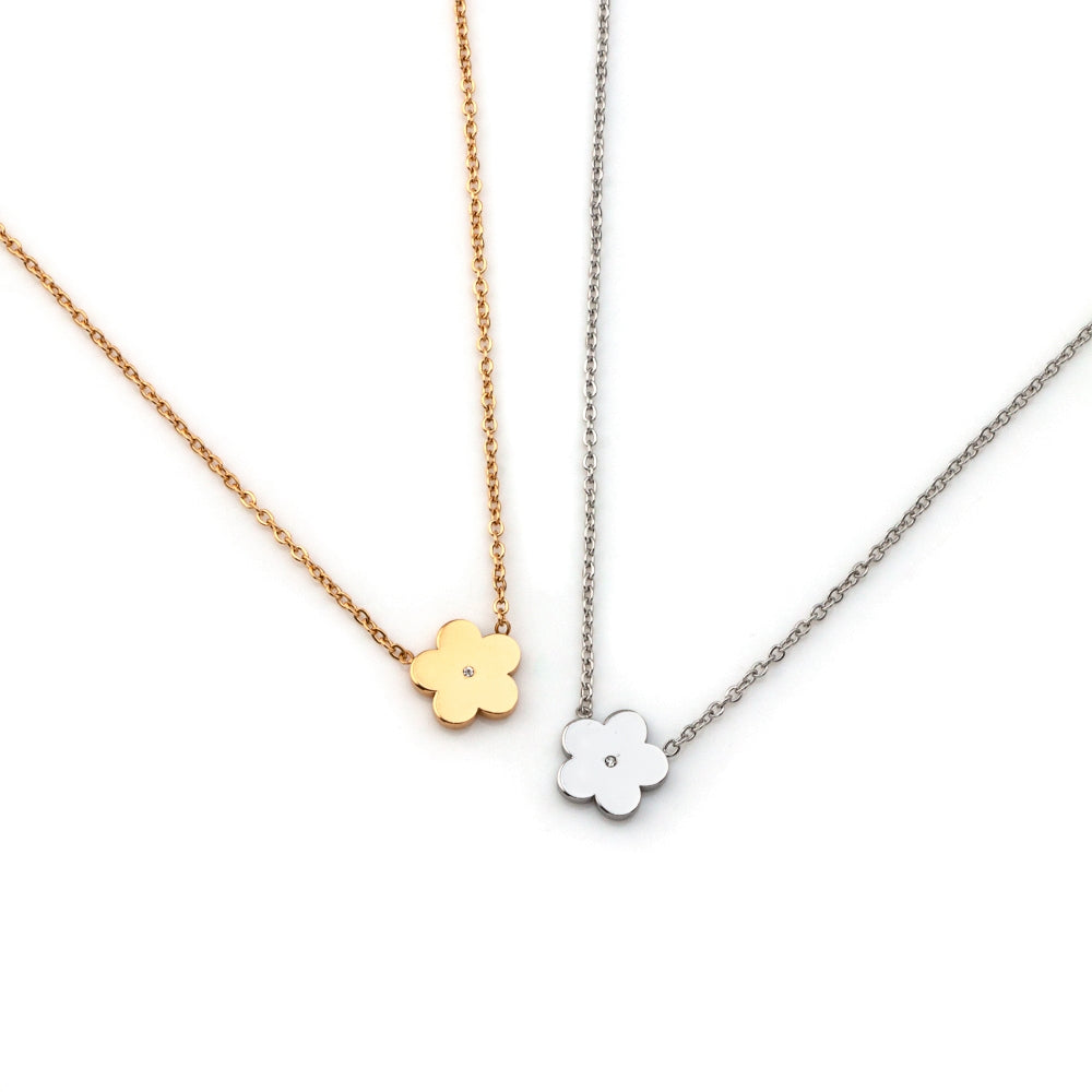 colar em aço inoxidável em dourado ou prateado