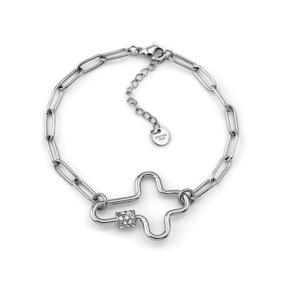 pulseira em aço inoxidável em dourado ou prateado