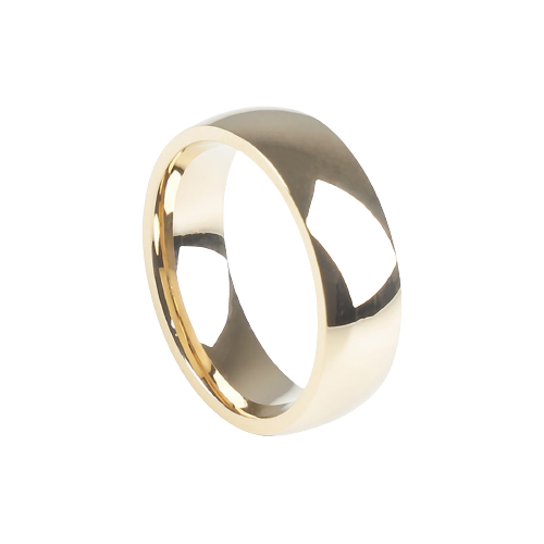 aliança em aço inoxidável em prateado ou dourado