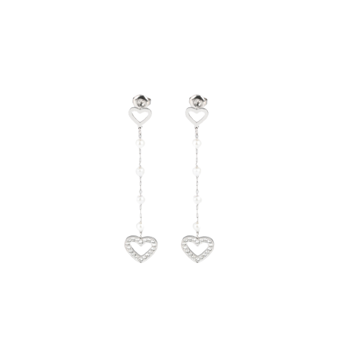 Brinco Pearl #Heart em Aço
