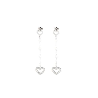 Brinco Pearl #Heart em Aço