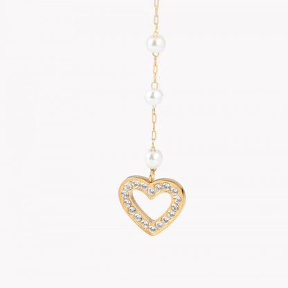 Brinco Pearl #Heart em Aço