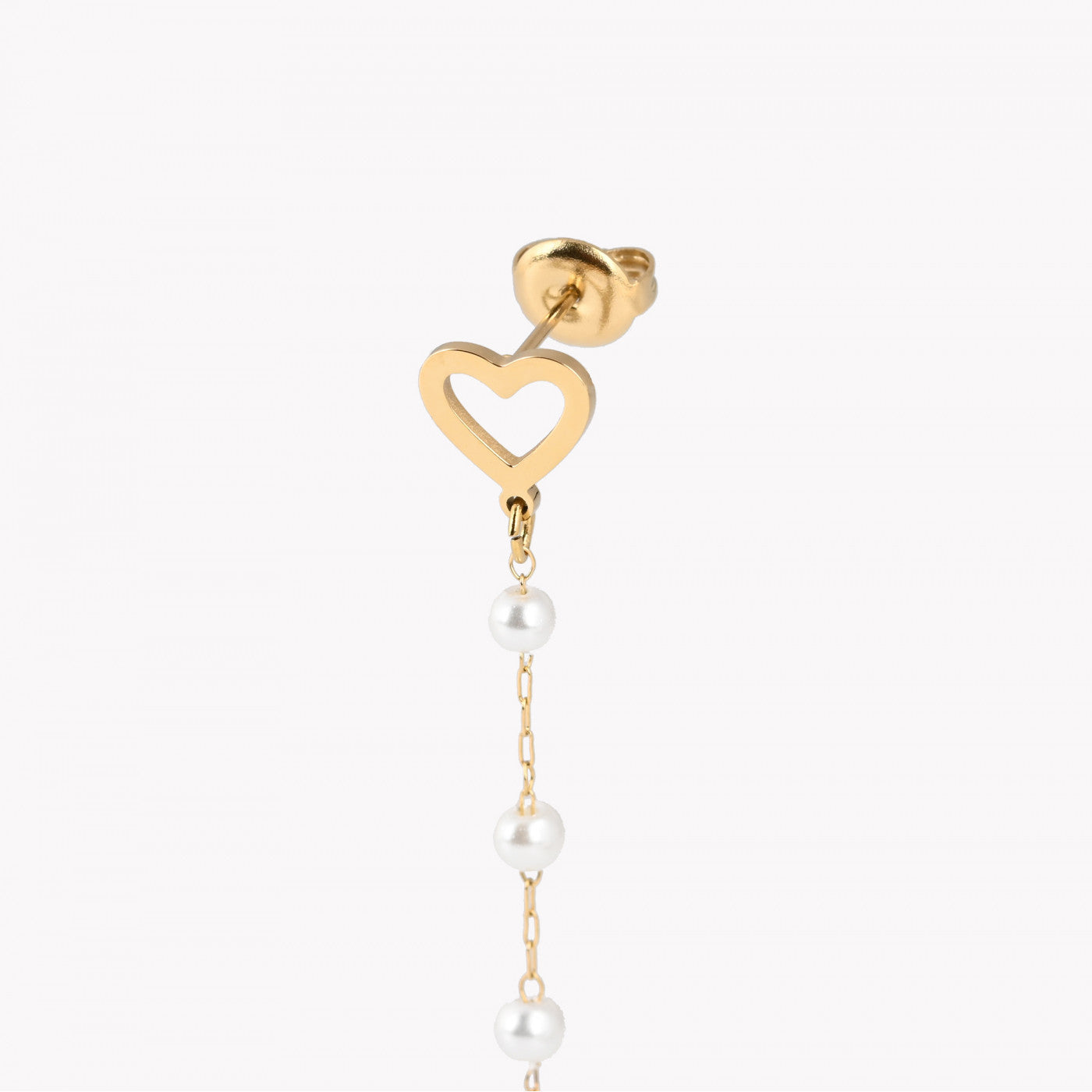 Brinco Pearl #Heart em Aço