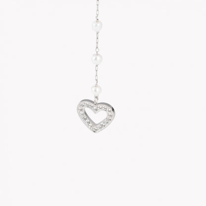 Brinco Pearl #Heart em Aço
