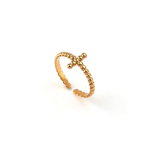 anel ajustável aço dourado prateado