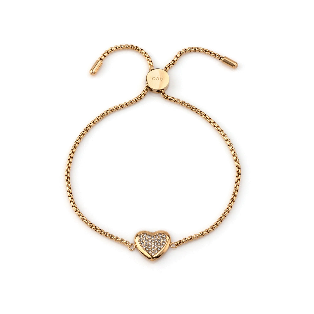 pulseira aço coração