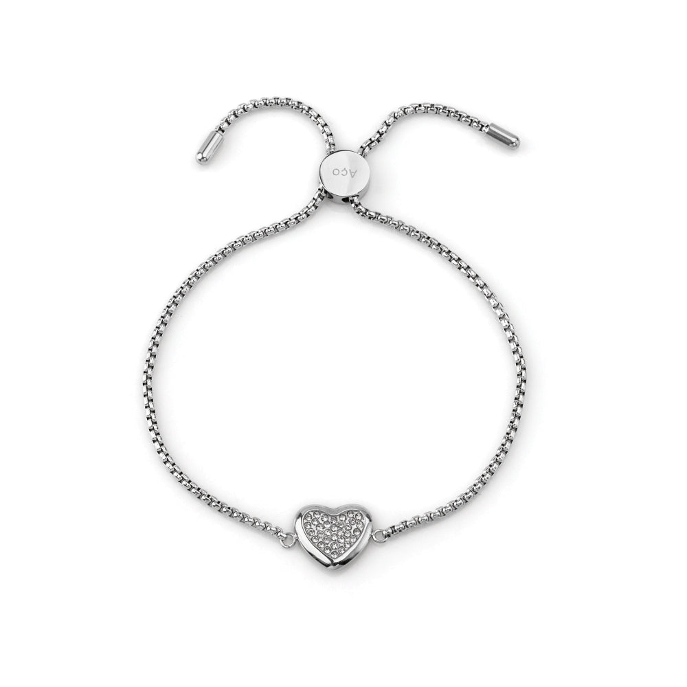 pulseira aço coração