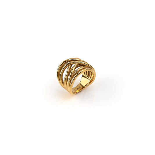 anel aço inoxidável dourado
