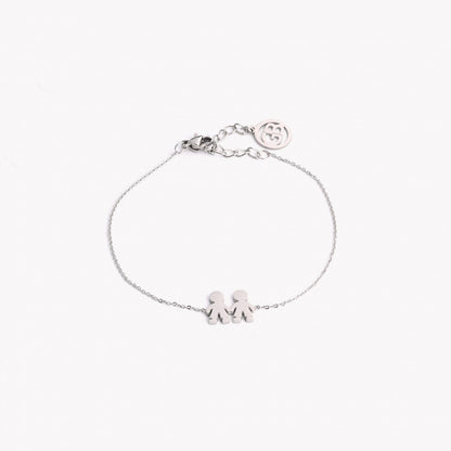 pulseira meninos aço prateado