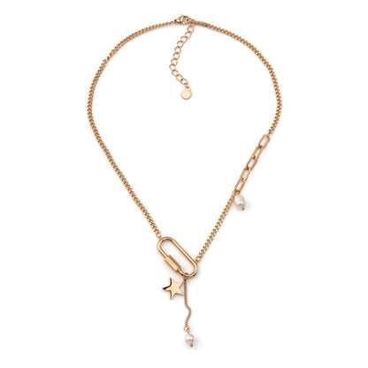 colar em aço inoxidável em dourado ou prateado