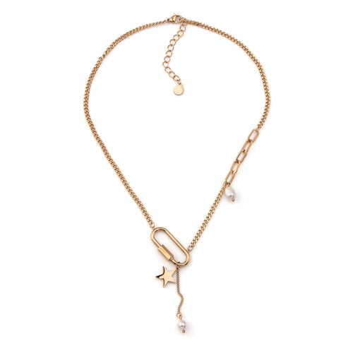 colar em aço inoxidável em dourado ou prateado