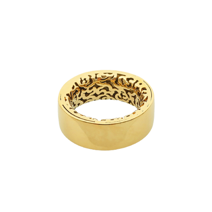 aliança em aço inoxidável em prateado ou dourado