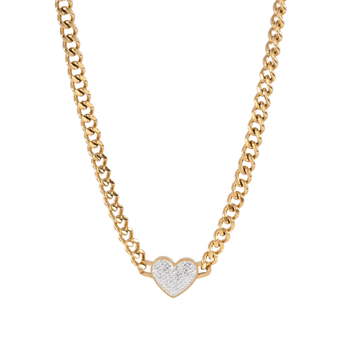 colar em aço inoxidável em dourado ou prateado