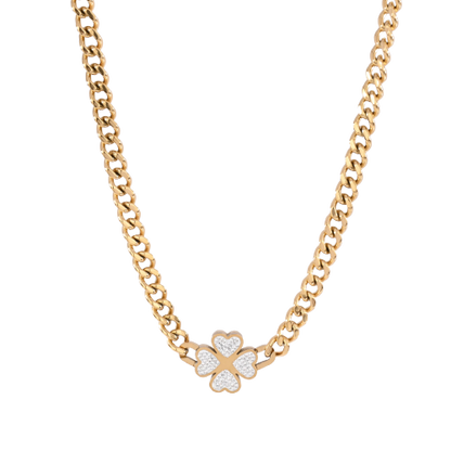colar em aço inoxidável em dourado ou prateado