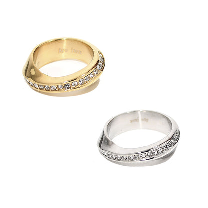 anel em aço inoxidável em dourado ou prateado