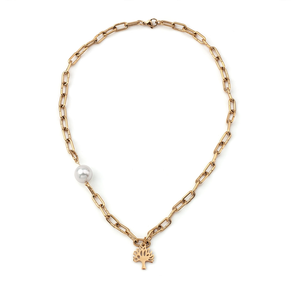 colar em aço inoxidável em dourado ou prateado