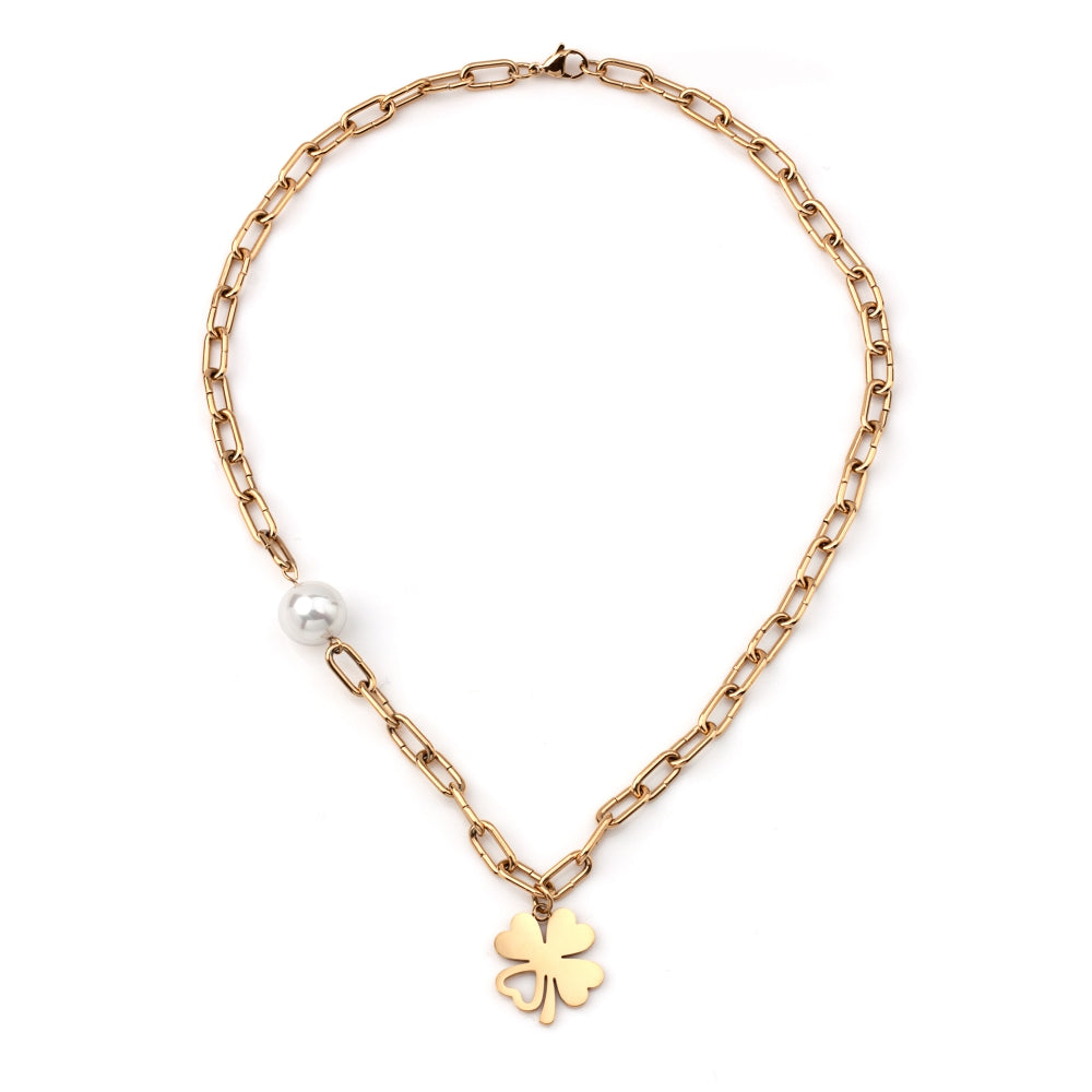 colar em aço inoxidável em dourado ou prateado