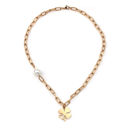 colar em aço inoxidável em dourado ou prateado