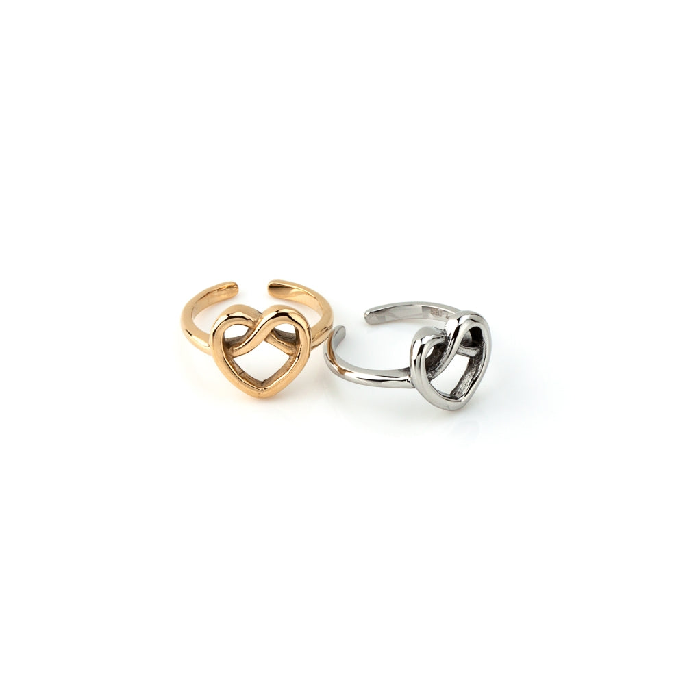 Anel em Aço inoxidável; Prateado, dourado e rose gold