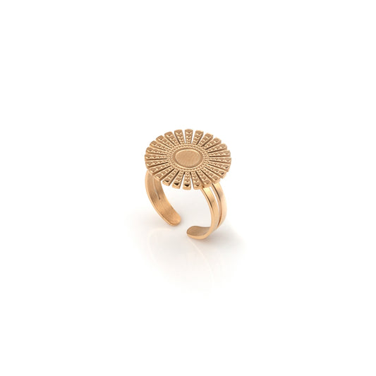 Anel em Aço inoxidável e Zircônias; Prateado, dourado e rose gold