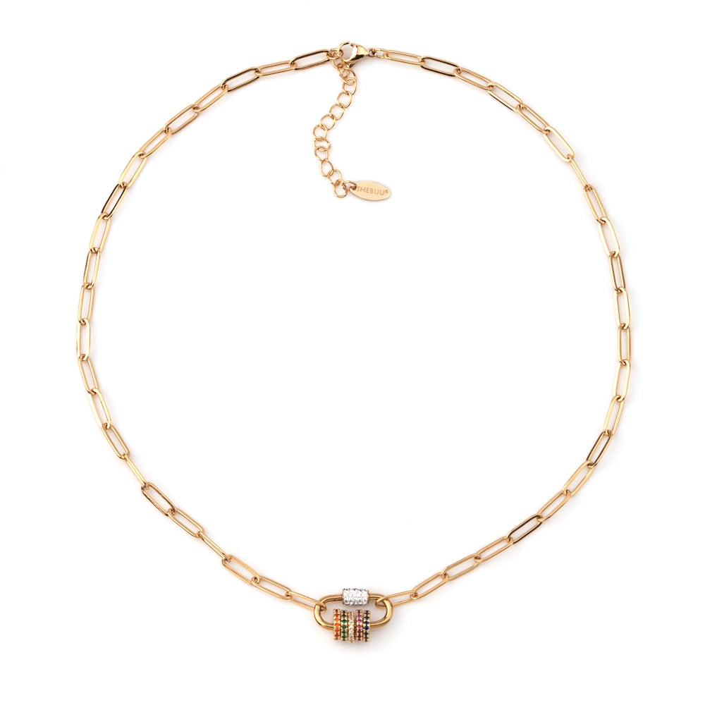 colar em aço inoxidável em dourado ou prateado