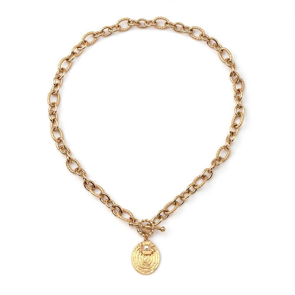 colar em aço inoxidável em dourado ou prateado