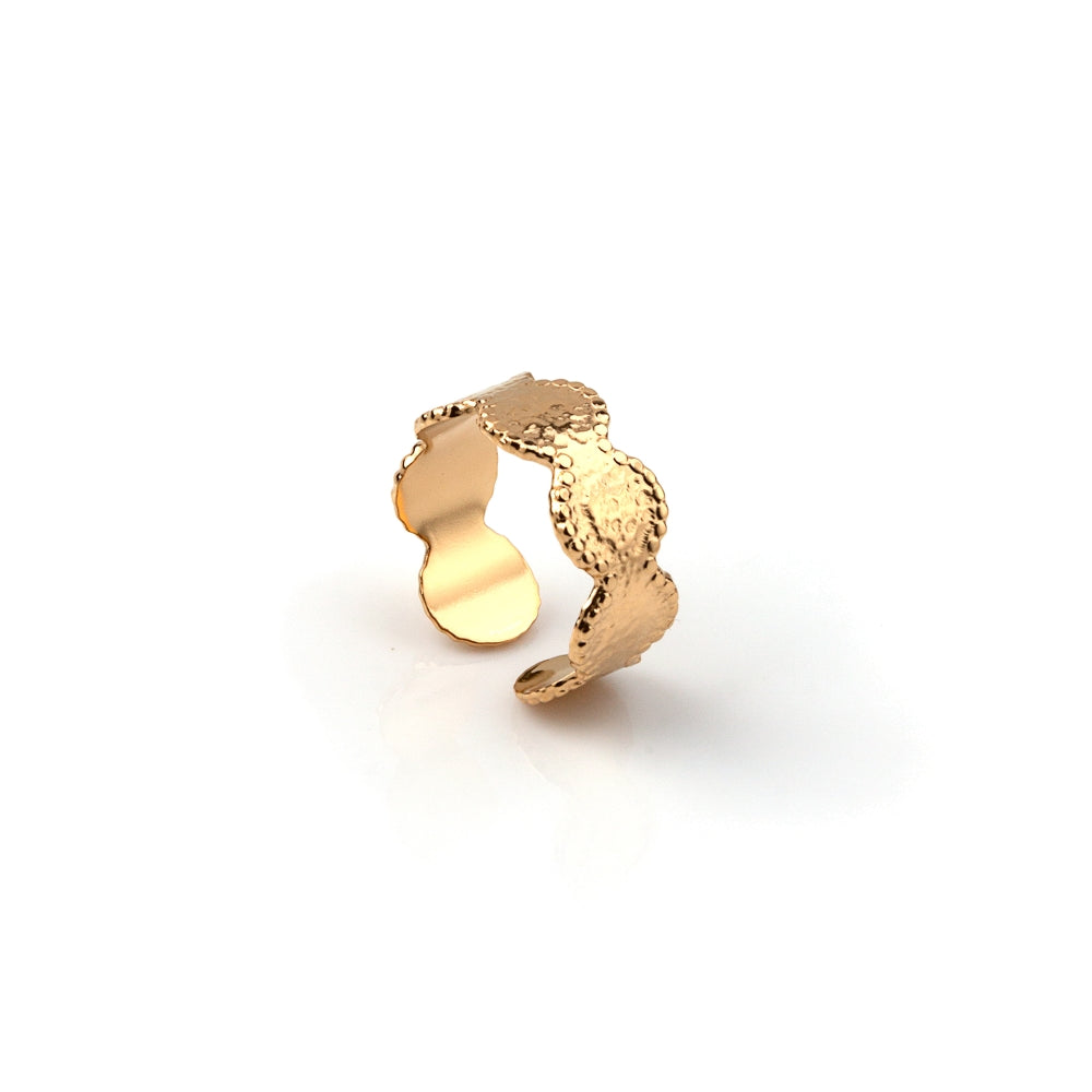 anel ajustável em aço inoxidável em dourado ou prateado
