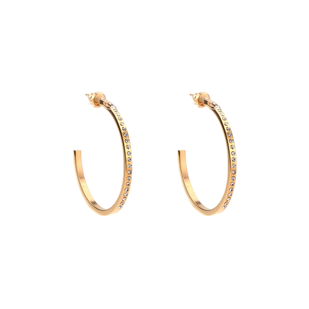 brinco argola em aço inoxidável em dourado ou prateado