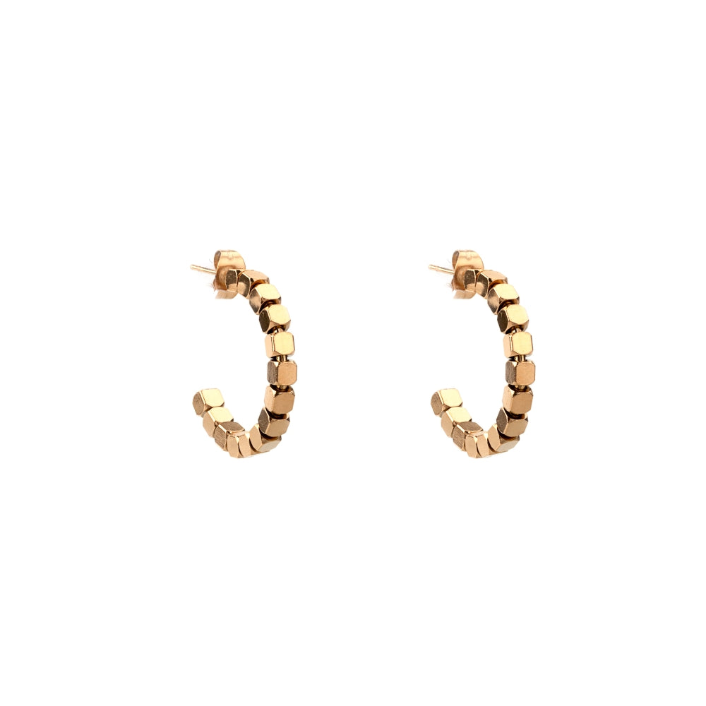 brinco argola em aço inoxidável em dourado ou prateado