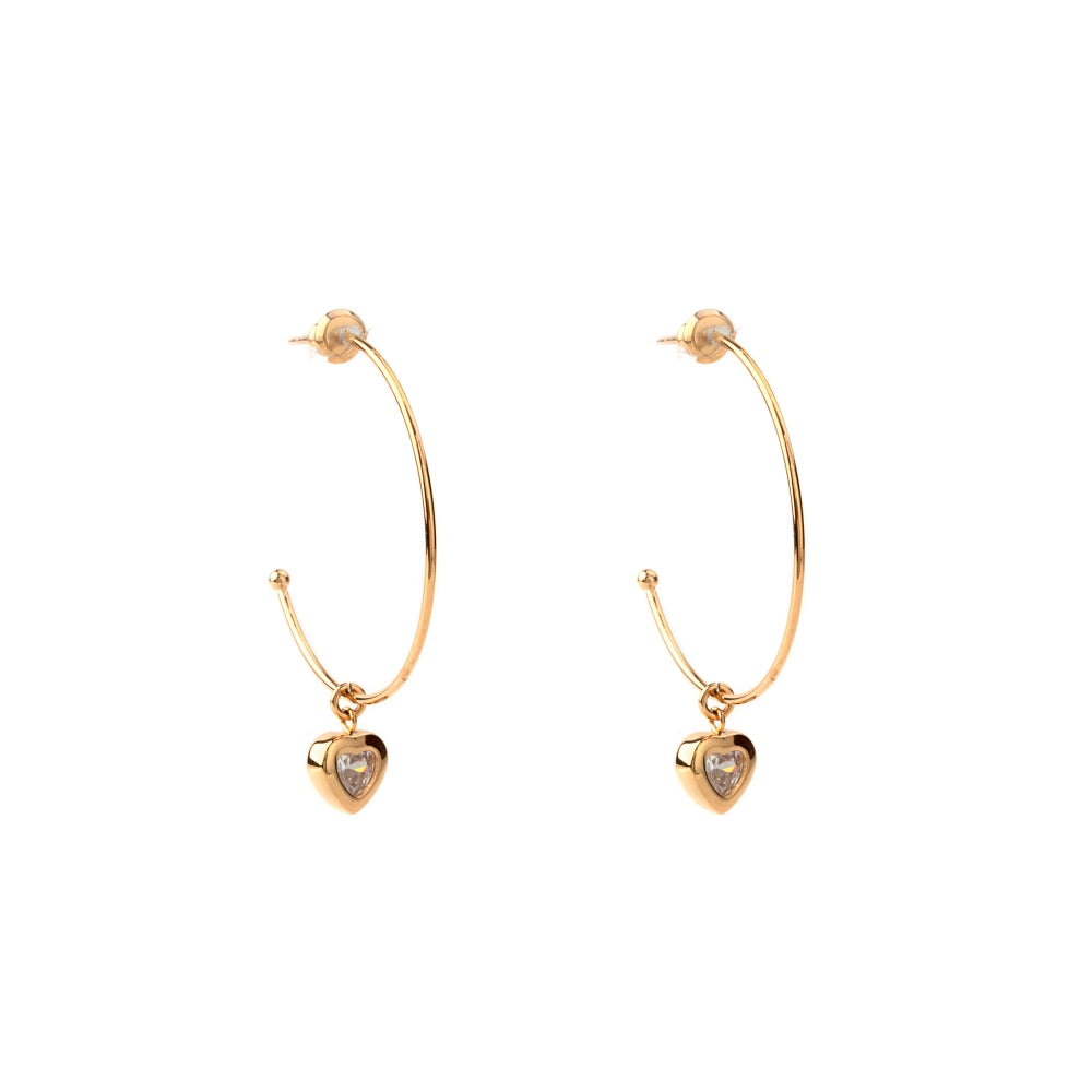 brinco argola em aço inoxidável em dourado ou prateado