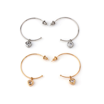 brinco argola em aço inoxidável em dourado ou prateado
