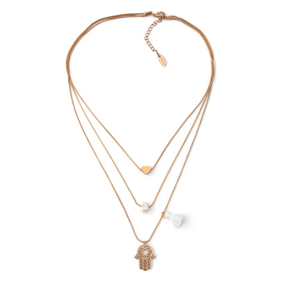 colar em aço inoxidável em dourado ou prateado