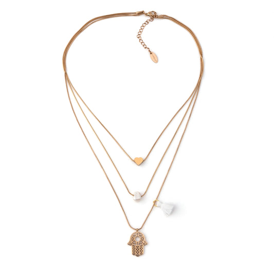 colar em aço inoxidável em dourado ou prateado