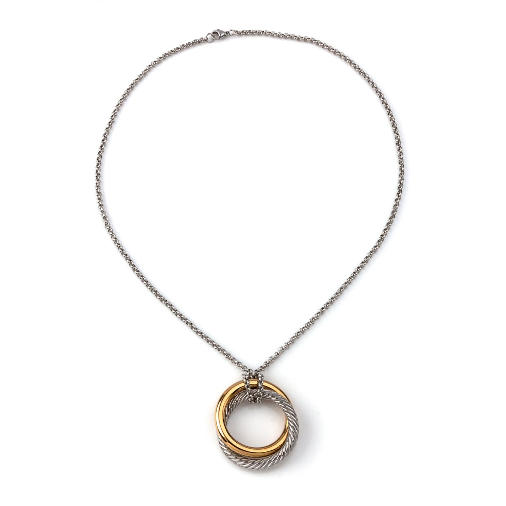 colar em aço inoxidável em dourado ou prateado