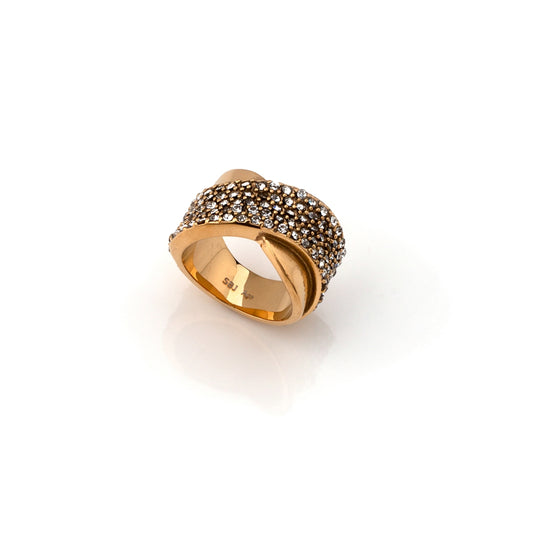 anel em aço inoxidável em dourado ou prateado