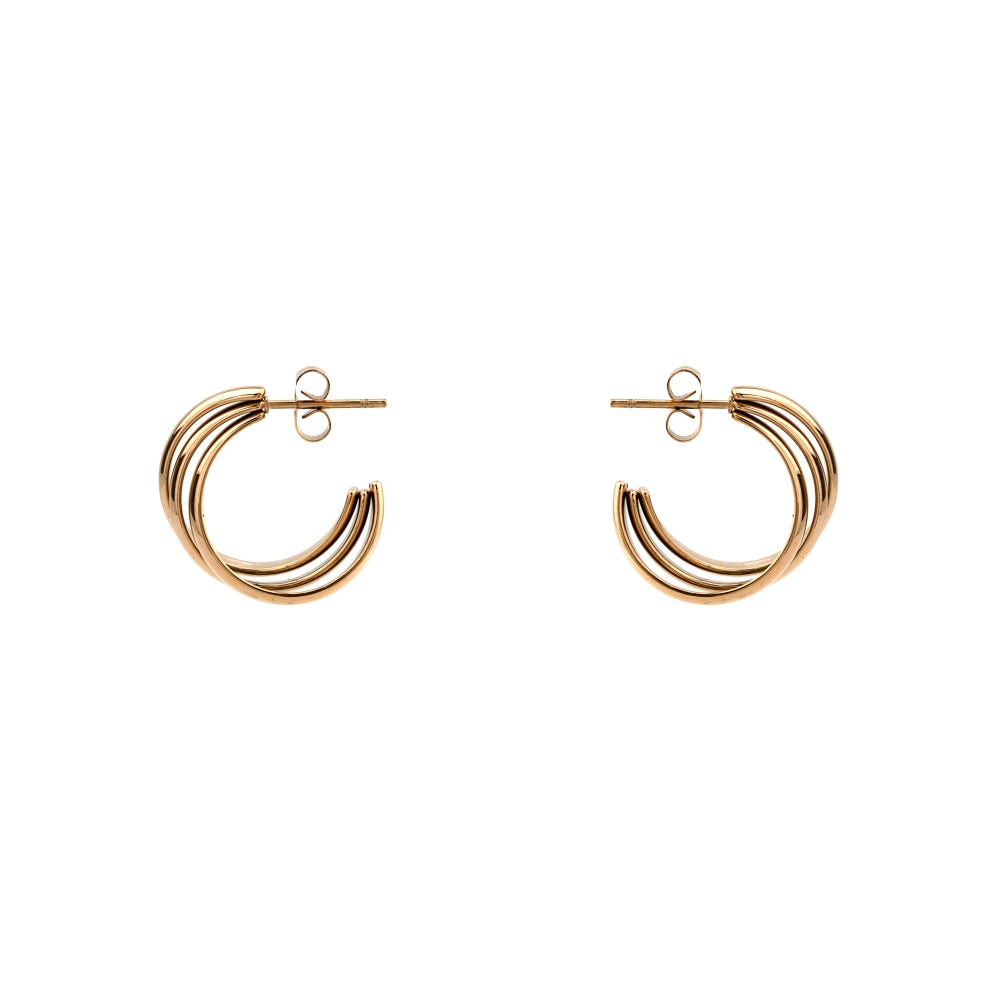 brinco argola em aço inoxidável em dourado ou prateado