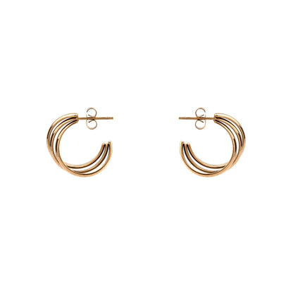 brinco argola em aço inoxidável em dourado ou prateado